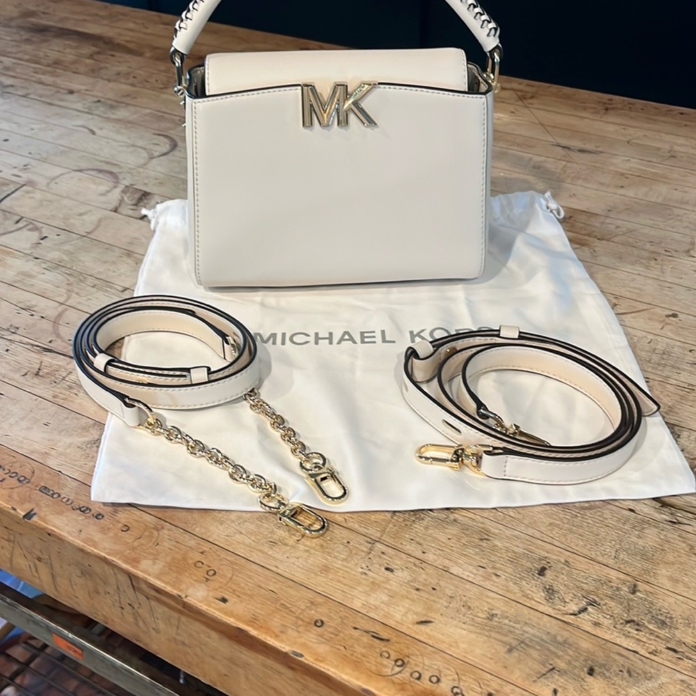 Michael Kors Cream Crossbody Bag with Gold Hardware